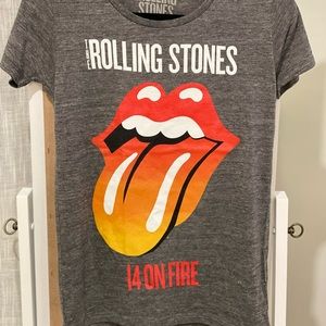 Grey Rolling Stones graphic tee